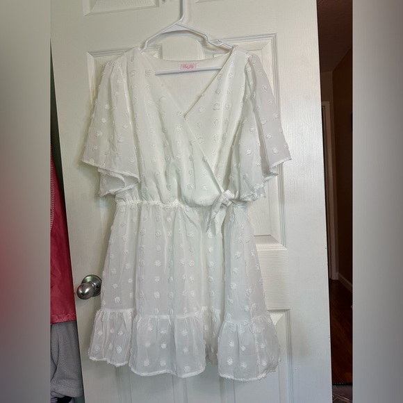 Pink Lily Picture perfect moments white dress Size 2x - Picture 2 of 5
